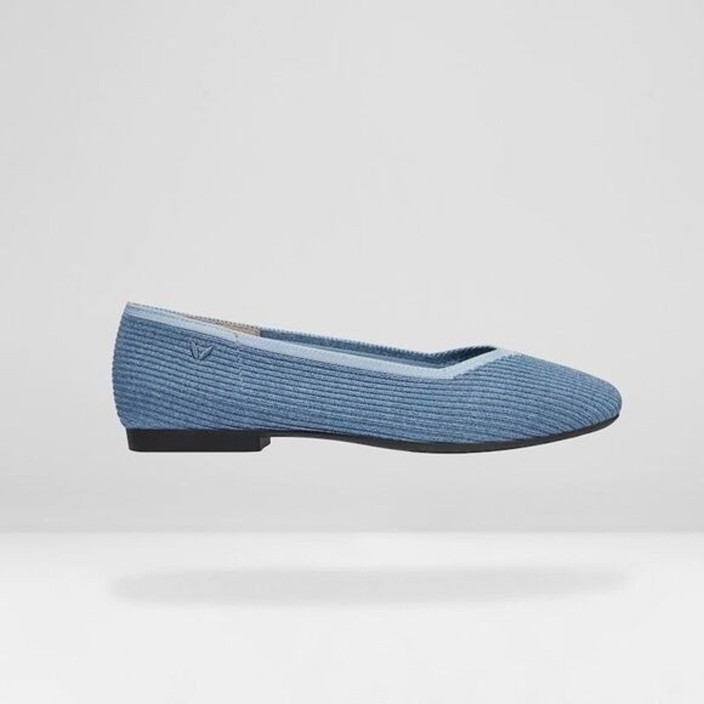 VIVAIA Blue Knit Flats Square Toe Comfort Sustainable Slip-On  EU/39 US/8 - Picture 12 of 15